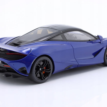 McLaren 750S Coupe 2023 Aurora Blue GT Spirit 1:18 Diecast Car Model Costumized
