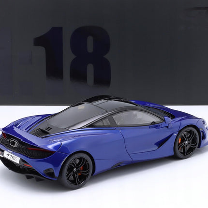 McLaren 750S Coupe 2023 Aurora Blue GT Spirit 1:18 Diecast Car Model Costumized
