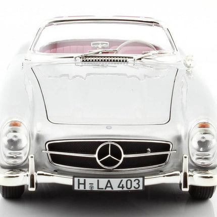Mercedes-Benz 300 SL Roadster 1957 Silver Diecast Model Car (1:18 Scale)
