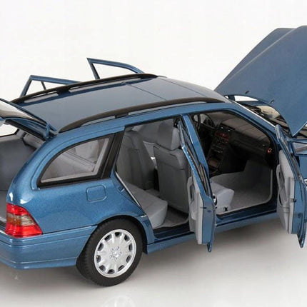 Mercedes-Benz C200 T-Modell (S202) 1997 Diecast Model Car - Aquamarine Metallic, Custom Plates