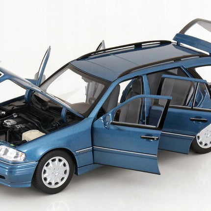 Mercedes-Benz C200 T-Modell (S202) 1997 Diecast Model Car - Aquamarine Metallic, Custom Plates