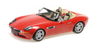 Red BMW Z8 convertible diecast model car, 1:18 scale, with beige interior on white background
