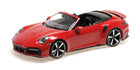 Red diecast Porsche convertible model car, 1:18 scale, with detailed interior and alloy wheels