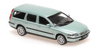 1:18 scale diecast model car in light green, detailed Volvo estate wagon design, side view