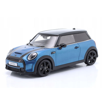 Mini Cooper S (F56) Island Blue 1:18 Diecast Model Car with Custom Plates