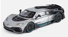 1:18 scale diecast silver Mercedes AMG One model car with aerodynamic detailing