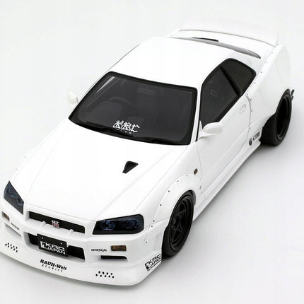Nissan Skyline GT-R R34 KRC Body Kit 2019 1:18 Resin Model OTTO Mobile Pearl White Limited Edition Collectible