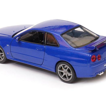 Nissan Skyline GT-R R34 Welly 1:24 Diecast Model Car Metal Collector Scale Model with Custom Plates