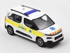1:43 scale diecast SAMU medical emergency van model car with yellow stripes and blue star