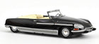 1:18 scale black convertible diecast model car with cream interior, detailed trim