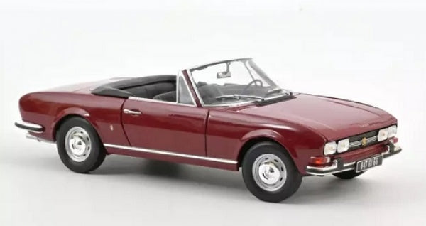 1:18 scale red convertible diecast model car with black interior, classic design