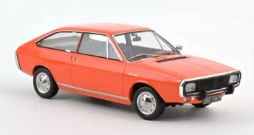 Orange diecast model car, classic coupe, 1:18 scale collectible with detailed features.