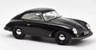 Black diecast 1:18 scale model car with classic coupe design on white background