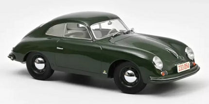 Dark green Porsche 356 diecast model car in 1:18 scale with classic details