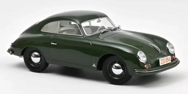 Dark green Porsche 356 diecast model car in 1:18 scale with classic details
