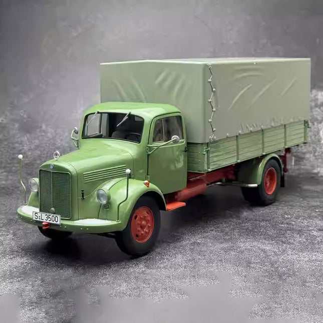 Schuco Mercedes-Benz L3500 Truck Transporter Green 1:18 Diecast Model Truck - detailed collector display model