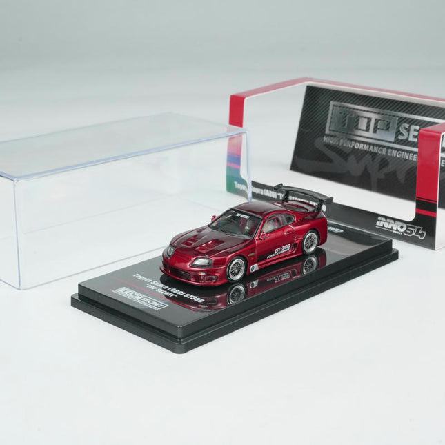 Inno Models Toyota Supra A80 Top Secret Red 1:64 Diecast Model Car - studio product photo of the scale model