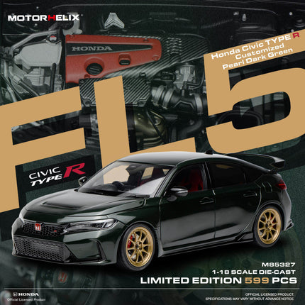 Motorhelix Honda Civic Type R FL5 1:18 Diecast Model Car - detailed collector display model