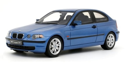 1:18 scale blue BMW Compact E46 diecast model car with detailed exterior design