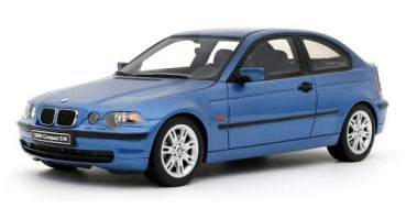 1:18 scale blue BMW Compact E46 diecast model car with detailed exterior