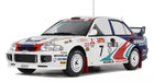 1:18 scale Mitsubishi Lancer Evolution VI rally car diecast model with racing decals