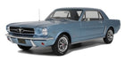 1:18 scale classic blue Ford Mustang diecast model car with chrome details