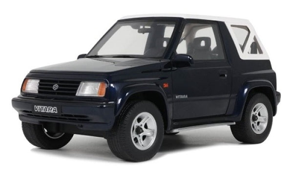 1:18 scale diecast Suzuki Vitara model car in black with white roof, detailed exterior