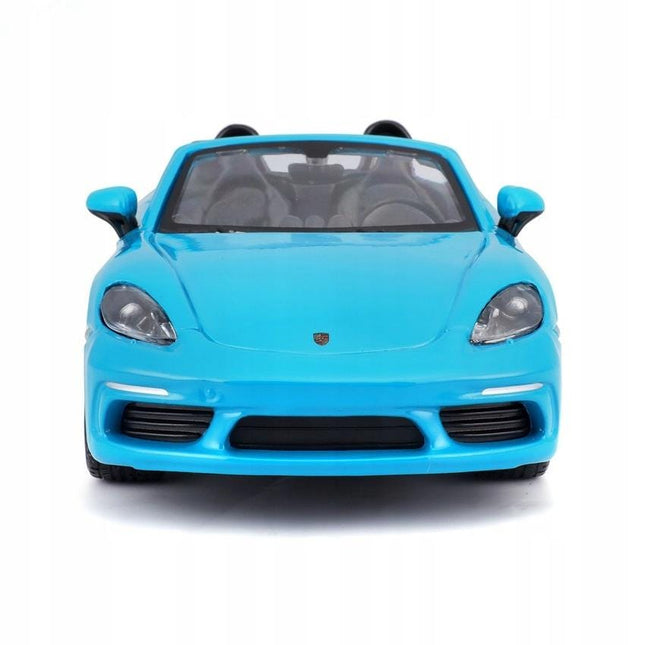 Porsche 718 Boxster Shark Blue 1:24 Diecast Model Car Bburago with Custom License Plate