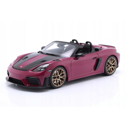 Porsche 718 Spyder RS Weissach 2023, Star Ruby, 1:18 Resin Model (Custom Plates)