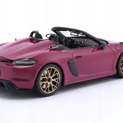 Porsche 718 Spyder RS Weissach 2023, Star Ruby, 1:18 Resin Model (Custom Plates)