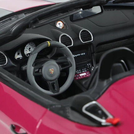 Porsche 718 Spyder RS Weissach 2023, Star Ruby, 1:18 Resin Model (Custom Plates)