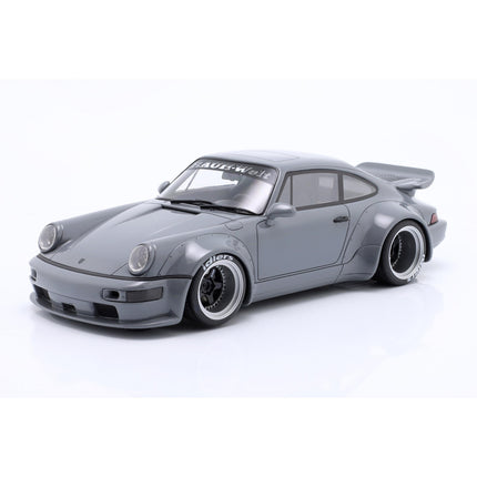 Porsche 911 (964) RWB Rauh-Welt Jonsibal 2015 Nardo Gray GT Spirit 1:18 Diecast Model GT477 With Custom Number Plates