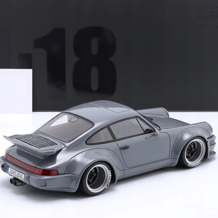 Porsche 911 (964) RWB Rauh-Welt Jonsibal 2015 Nardo Gray GT Spirit 1:18 Diecast Model GT477 With Custom Number Plates