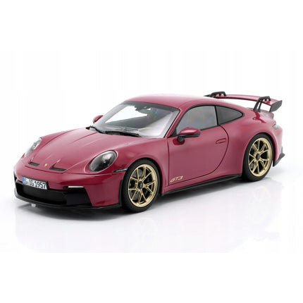 Porsche 911 (992) GT3 Diecast Model Car, Ruby Star Neo 1:18, Custom Plates