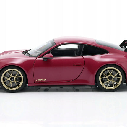 Porsche 911 (992) GT3 Diecast Model Car, Ruby Star Neo 1:18, Custom Plates