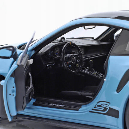 Porsche 911 (992) GT3 RS Weissach Gulf Blue 1:18 Diecast Model - Custom Plates