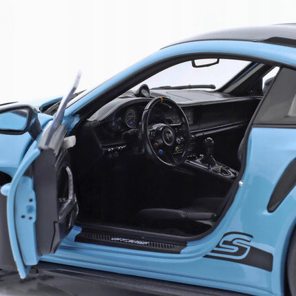 Porsche 911 (992) GT3 RS Weissach Pack 2022 Gulf Blue Norev 1:18 Diecast Model 187367 With Custom Number Plates