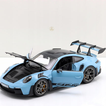 Porsche 911 (992) GT3 RS Weissach Pack 2022 Gulf Blue Norev 1:18 Diecast Model 187367 With Custom Number Plates