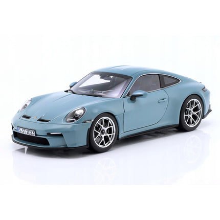 Porsche 911 (992) S/T 2023 Meissen Blue Diecast Model Car 1:18, Custom Plates