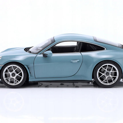 Porsche 911 (992) S/T 2023 Meissen Blue Diecast Model Car 1:18, Custom Plates