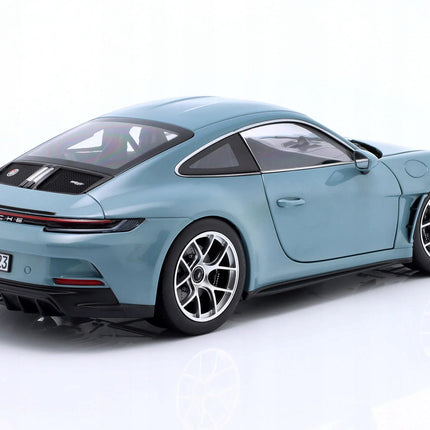 Porsche 911 (992) S/T 2023 Meissen Blue Diecast Model Car 1:18, Custom Plates