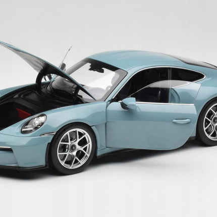 Porsche 911 (992) S/T 2023 Meissen Blue Diecast Model Car 1:18, Custom Plates