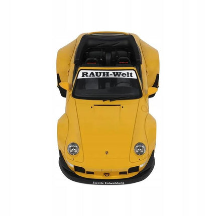 Porsche 911 (993) RWB Spider 2023 Yellow 1:18 Diecast Model with Custom Plates