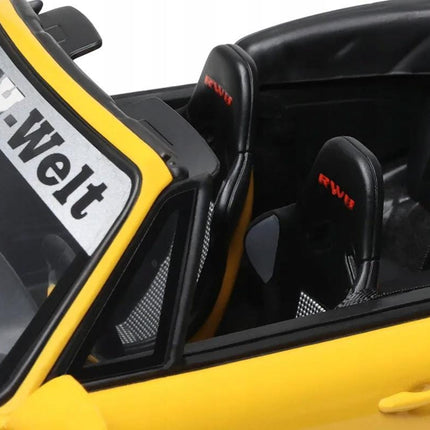 Porsche 911 (993) RWB Spider 2023 Yellow 1:18 Diecast Model with Custom Plates
