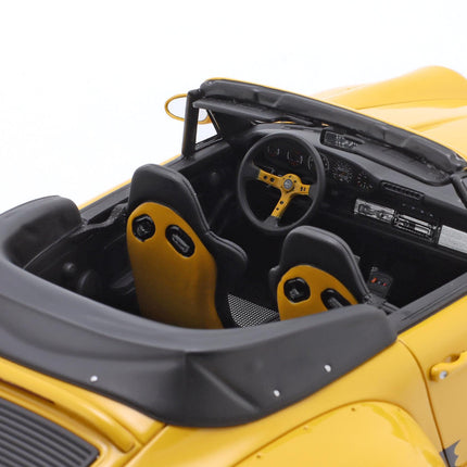 Porsche 911 (993) RWB Spider 2023 Yellow 1:18 Diecast Model with Custom Plates