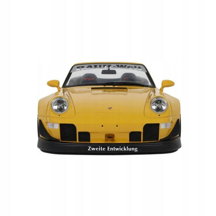 Porsche 911 (993) RWB Spider 2023 Yellow 1:18 Diecast Model with Custom Plates