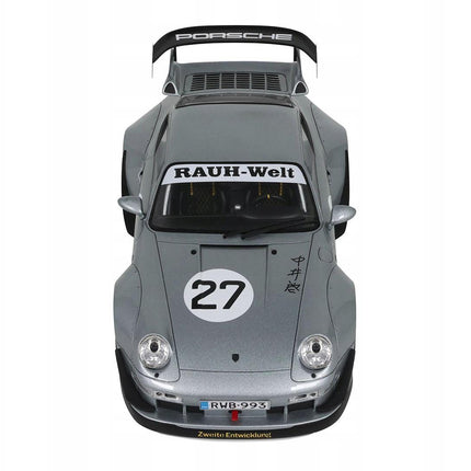 Porsche 911 (993) RWB Yuiitsumuni #27 2024 Silver 1:18 GT Spirit Resin Model Custom Plates