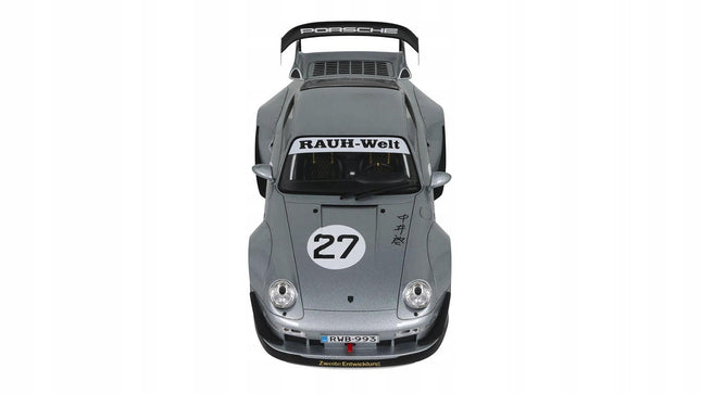 Porsche 911 (993) RWB Yuiitsumuni #27 2024 Silver 1:18 GT Spirit Resin Model Custom Plates