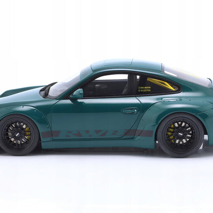 Porsche 911 (997) RWB Green Hell 1:18 Diecast Model with Custom Plates