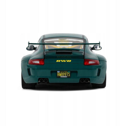 Porsche 911 (997) RWB Green Hell 1:18 Diecast Model with Custom Plates